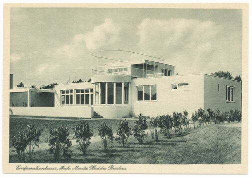 preview Einfamilienhaus. Architekt Moritz Hadda, Werkbund-Ausstellung Wohnung und Werkraum 1929 in Breslau (Postkarte Eigentum Kurt Wilhelm-Kästner)